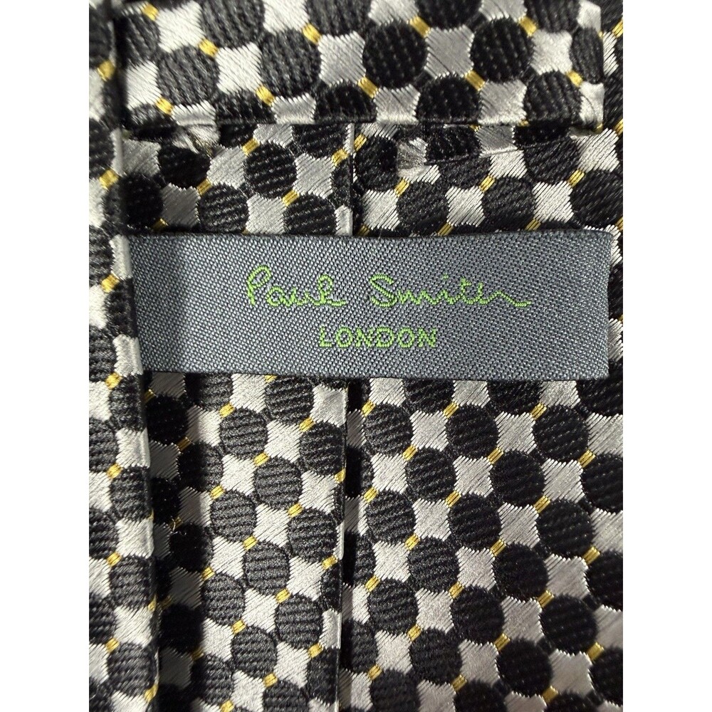 Mens Vintage Paul Smith London Classic 100% All Silk Micro Check Neck Tie